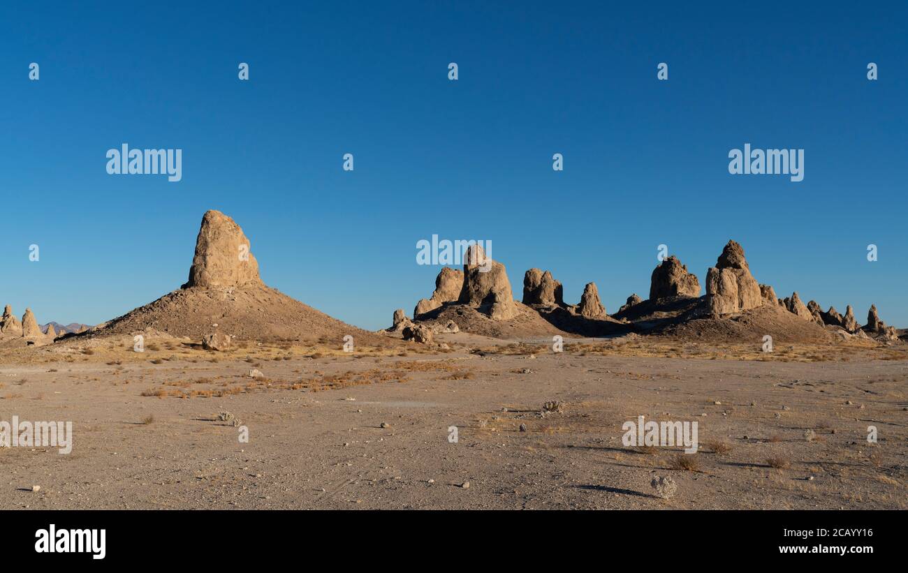 Wüstenlandschaft bei Trona Pinnacles Stockfoto