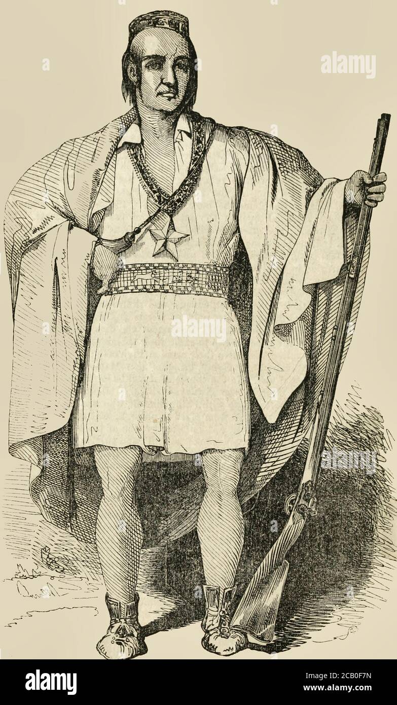 Porträt von König Philipp, dem letzten der Wampanoag Stockfoto