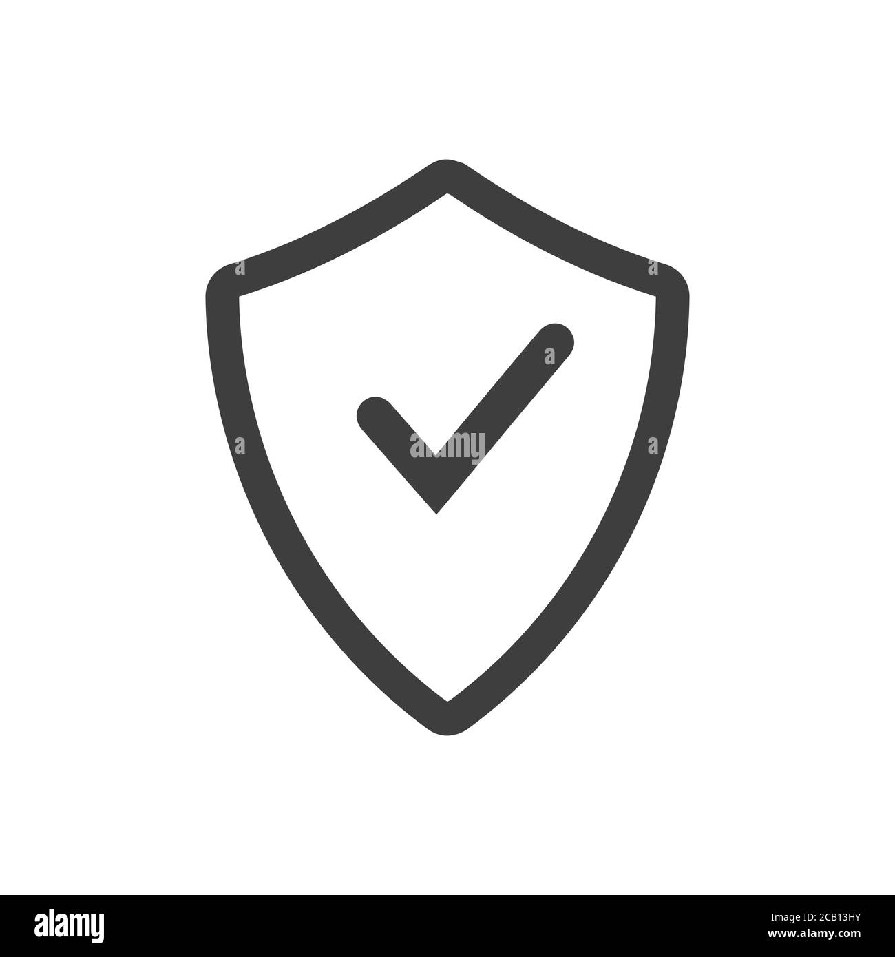Security Shield-Symbol. Schild mit einem Häkchen in der Mitte Schutz Symbol  Konzept. Vektordarstellung auf weißem Hintergrund isoliert  Stock-Vektorgrafik - Alamy