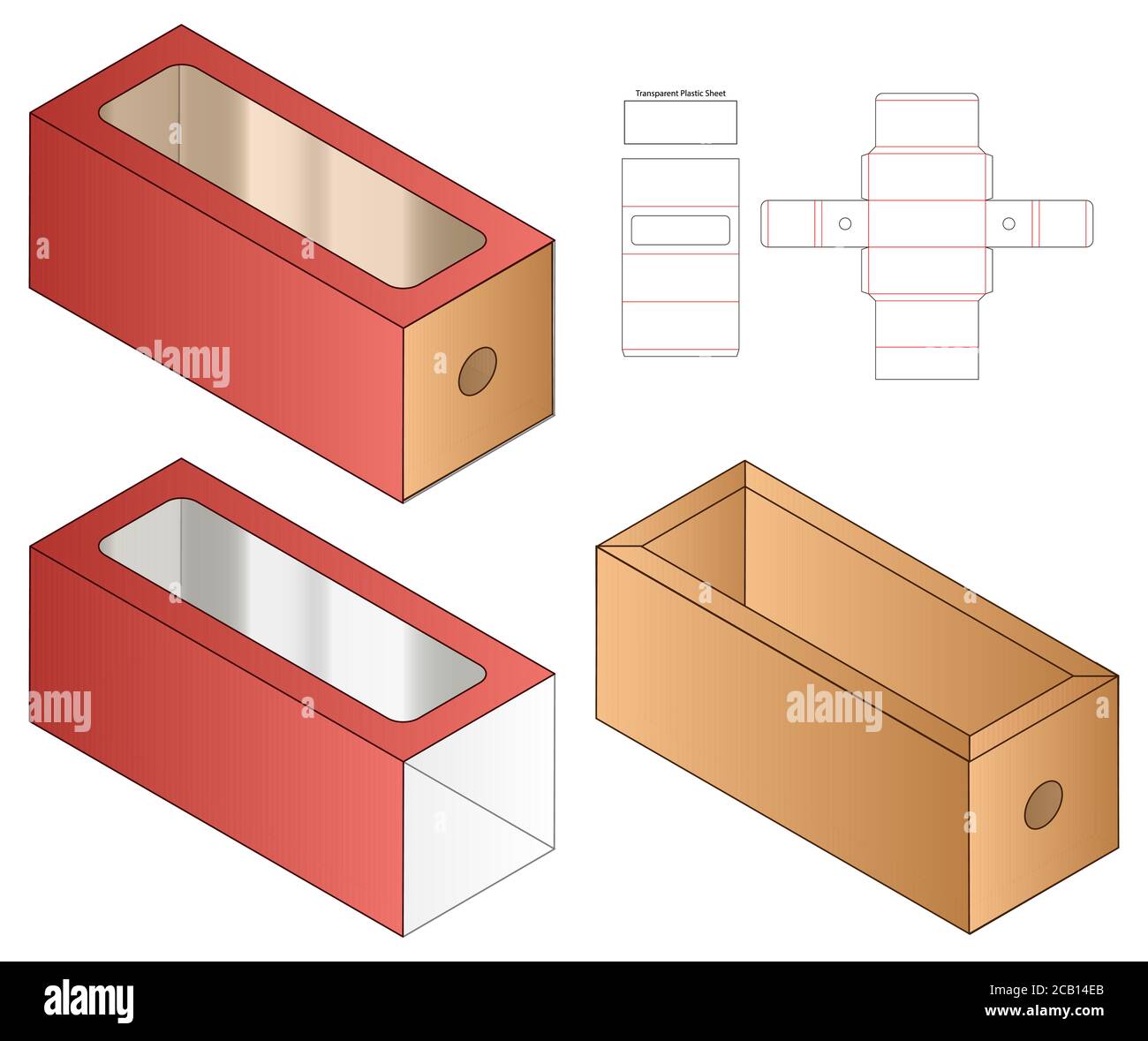 Box Verpackung die cut Template Design. 3d Mock-up Stock Vektor