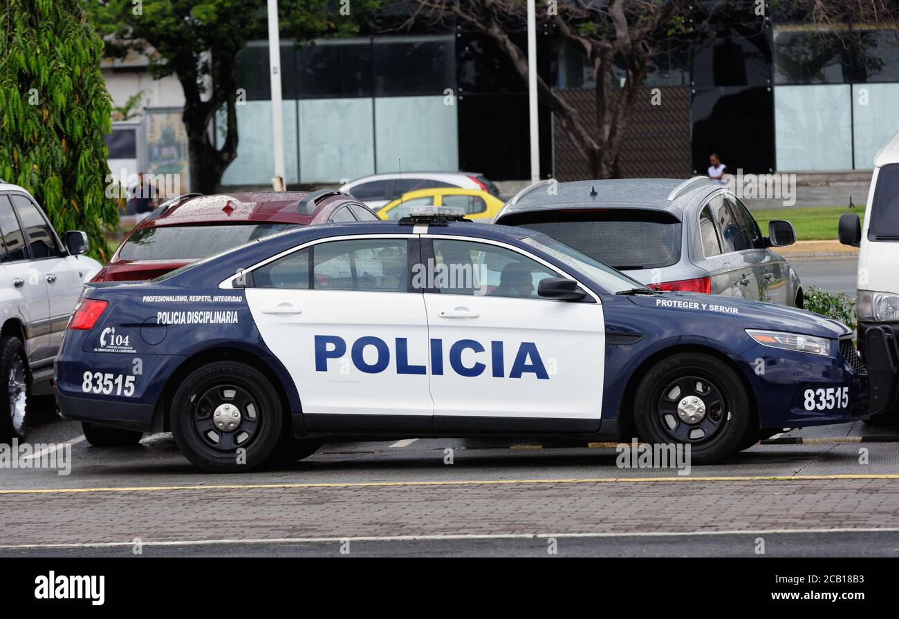 Polizeiauto in Panama City, Panama, Mittelamerika Stockfoto