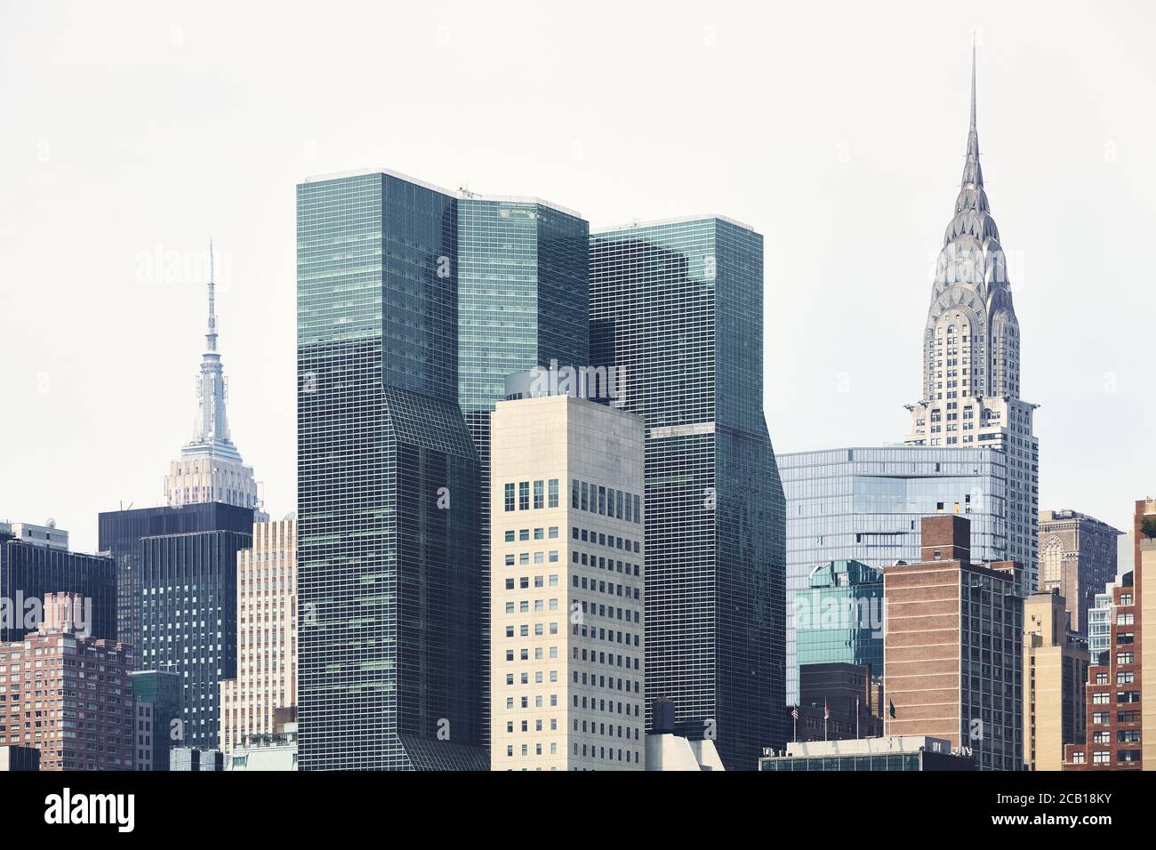 New York City Architektur, farbiges Bild, USA. Stockfoto