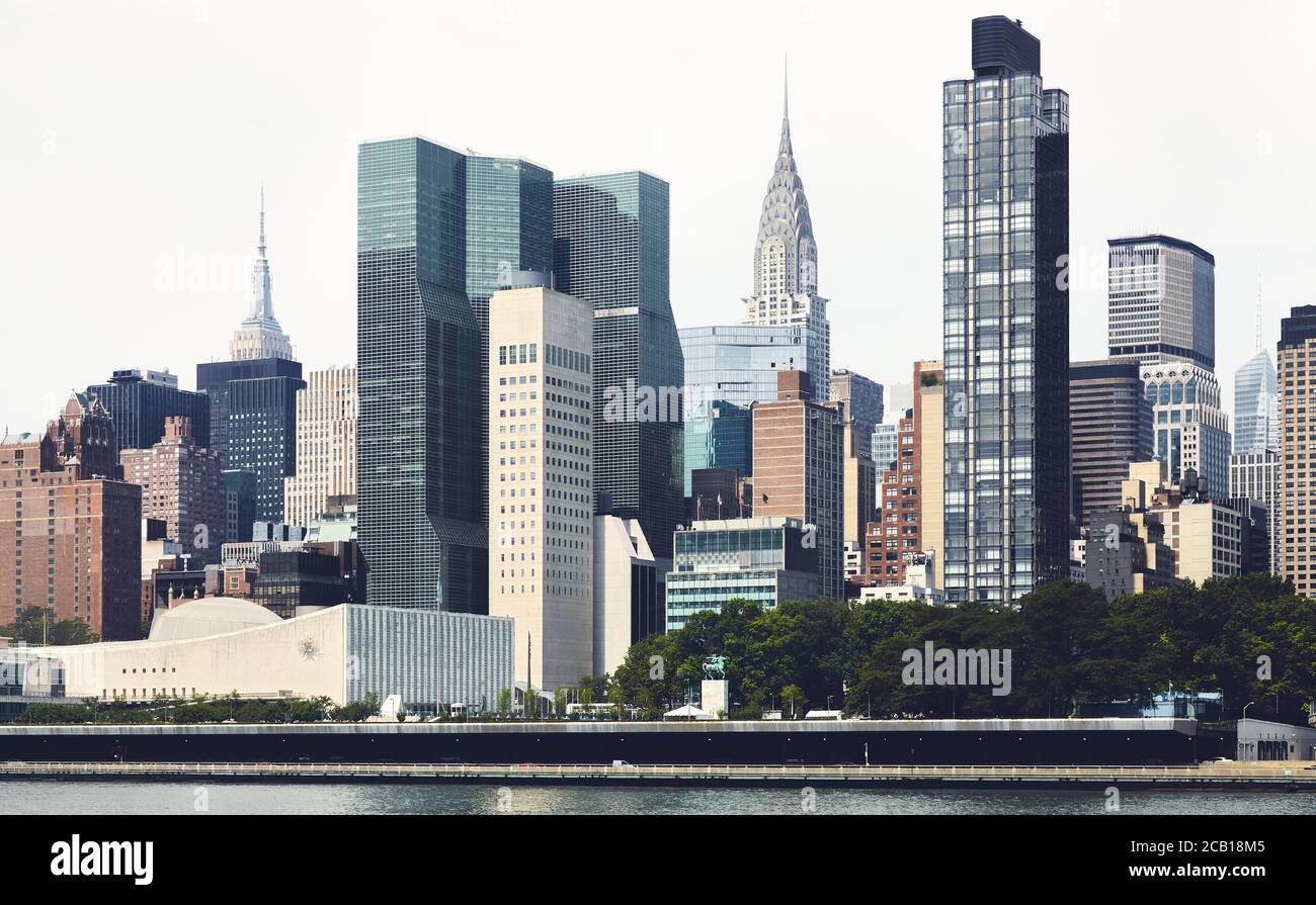 New York City East Side Architektur, farbiges Bild, USA. Stockfoto