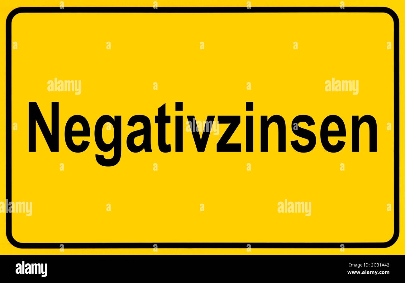 Symbolbild, Ortsname, Negativzinsen, Strafzinsen, Deutschland Stockfoto