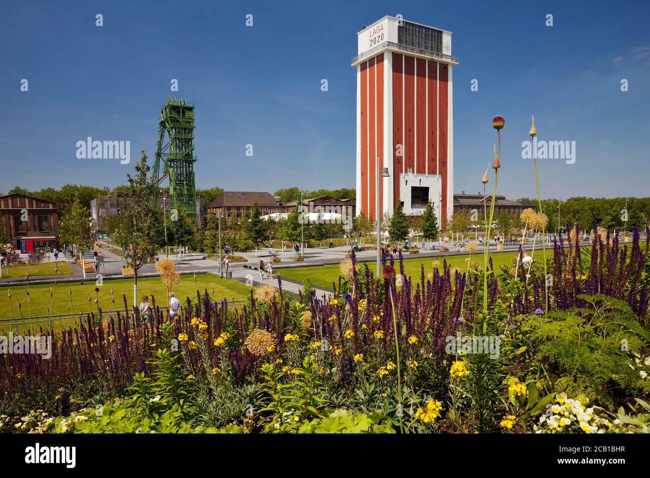 Landesgartenschau 2020 auf dem Gelände der ehemaligen Zeche Friedrich Heinrich 1/2, Kamp-Lintfort, Ruhrgebiet, Nordrhein-Westfalen, Deutschland Stockfoto