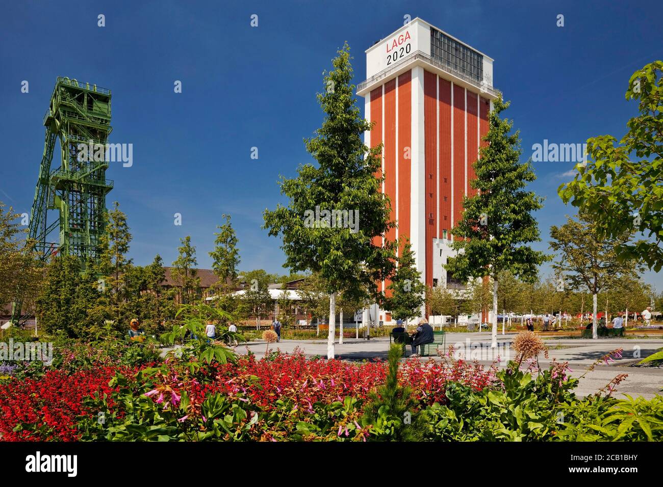 Landesgartenschau 2020 auf dem Gelände der ehemaligen Zeche Friedrich Heinrich 1/2, Kamp-Lintfort, Ruhrgebiet, Nordrhein-Westfalen, Deutschland Stockfoto