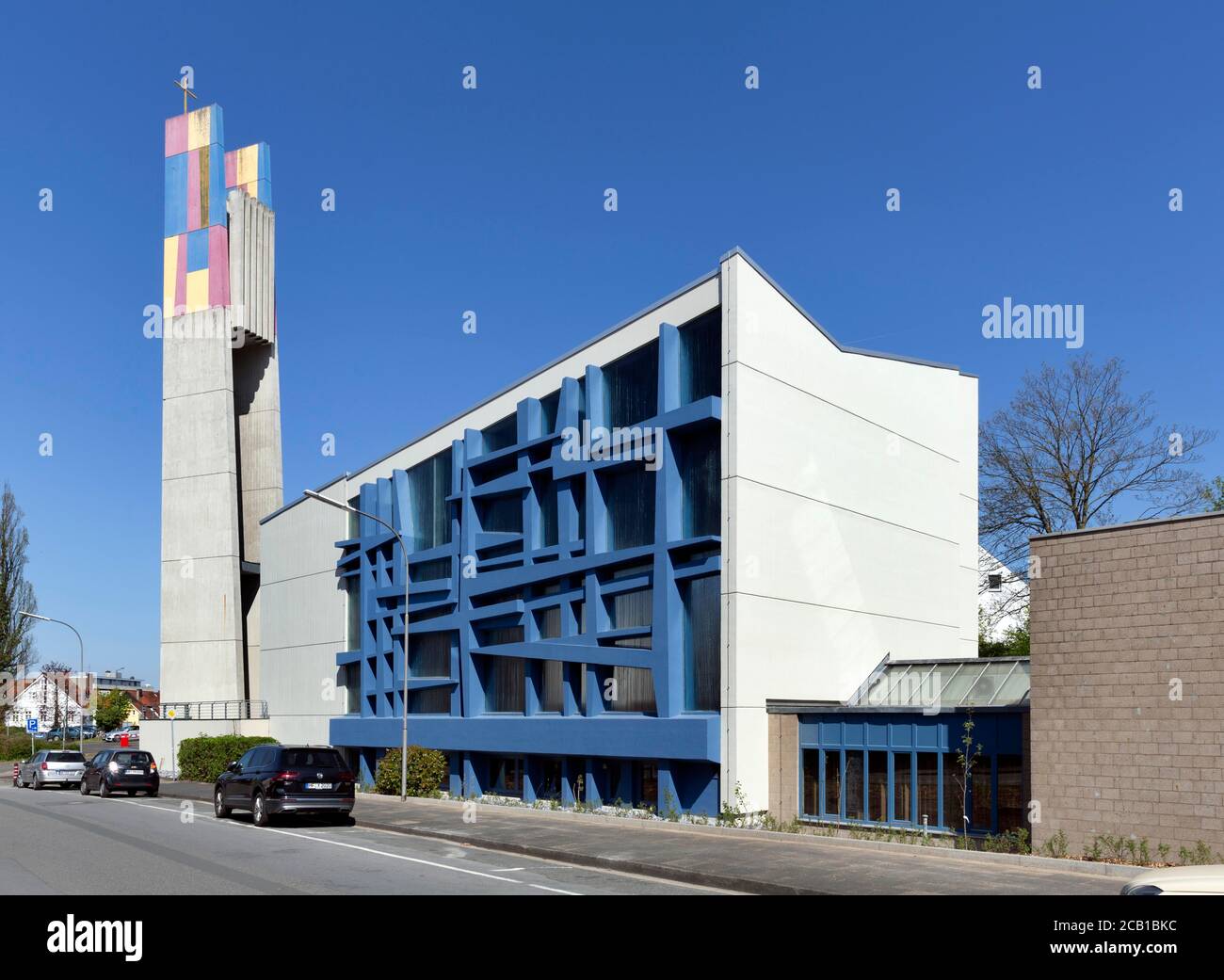 Katholische Kirche St. Joseph, Nachkriegsmoderne, Buende, Ostwestfalen, Nordrhein-Westfalen, Deutschland Stockfoto