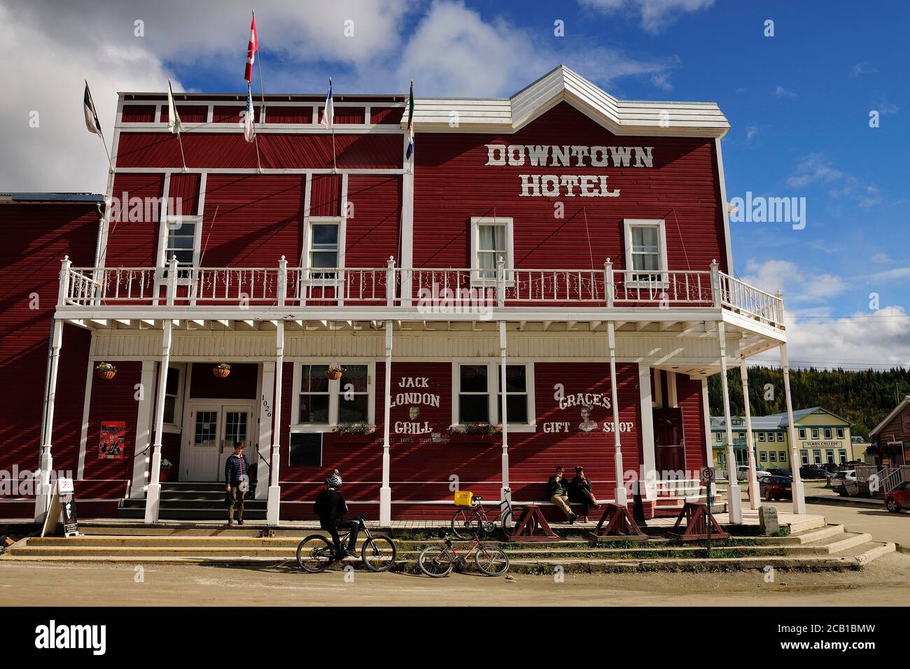 Downtown Hotel, historisches Gebäude, Dawson City, Yukon Territory, Kanada Stockfoto