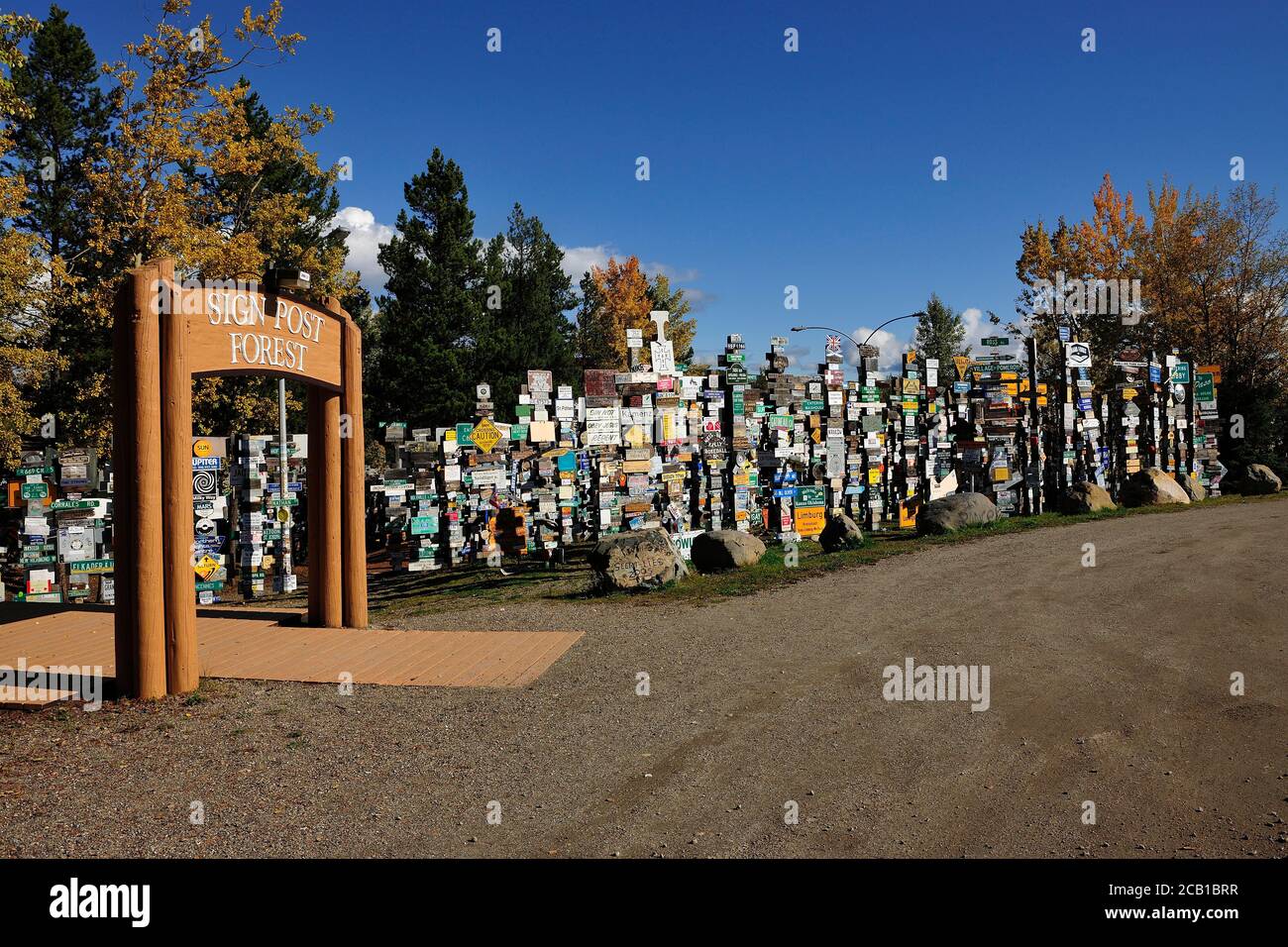 Sign Post Forest, Watson Lake, Yukon Territorium, Kanada Stockfoto