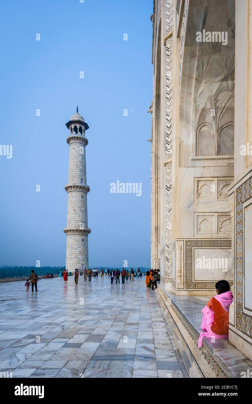 Taj Mahal, Agra, Uttar Pradesh, Indien, Asien, Asien, Südasien. Stockfoto