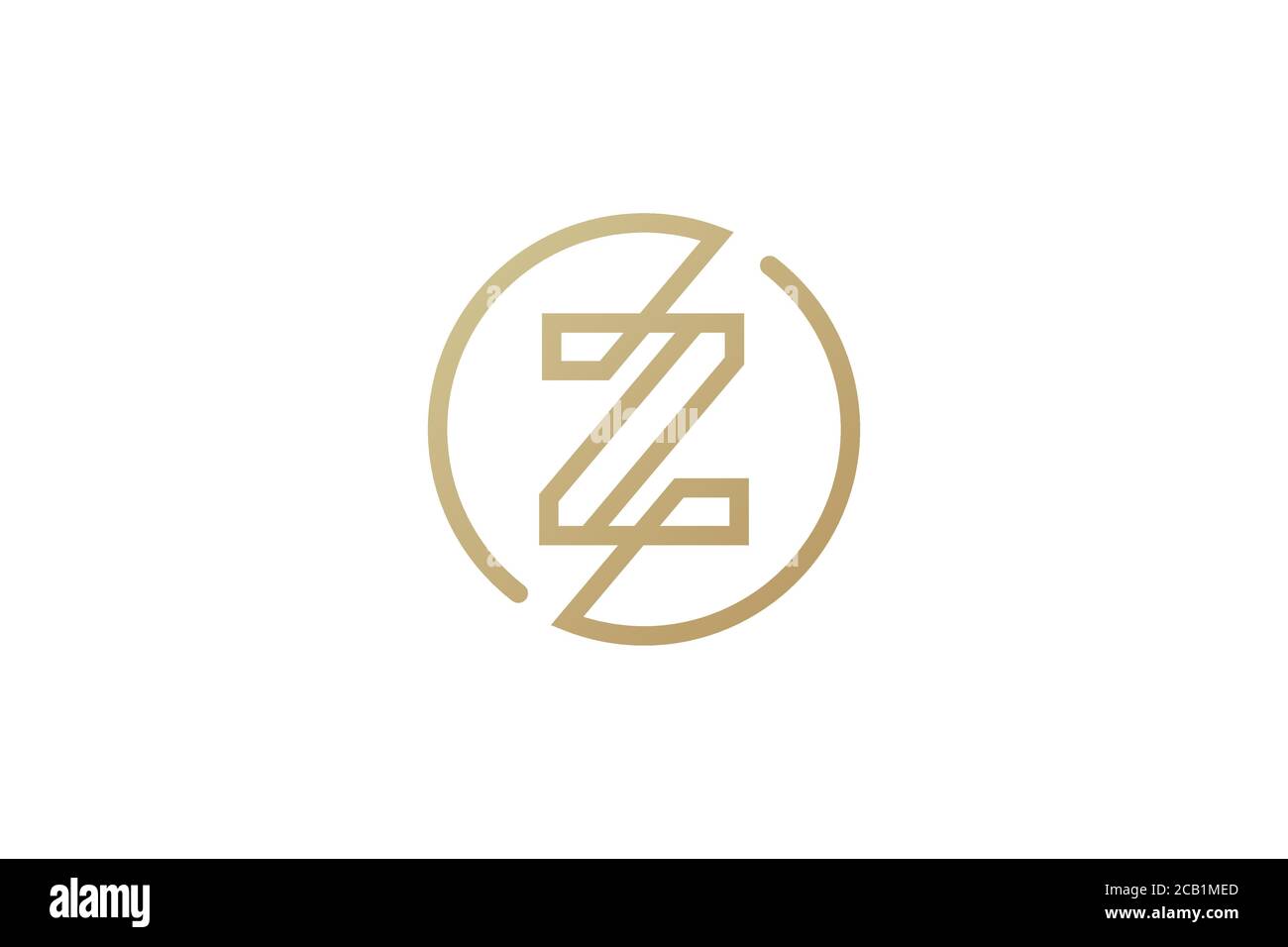 Z-Logo-Design. Buchstabe Z-Logo. Saubere und moderne Linienkunst oder Single-Line-Stil. Z-Logo mit Goldfarbe . Vektorgrafik Stock Vektor