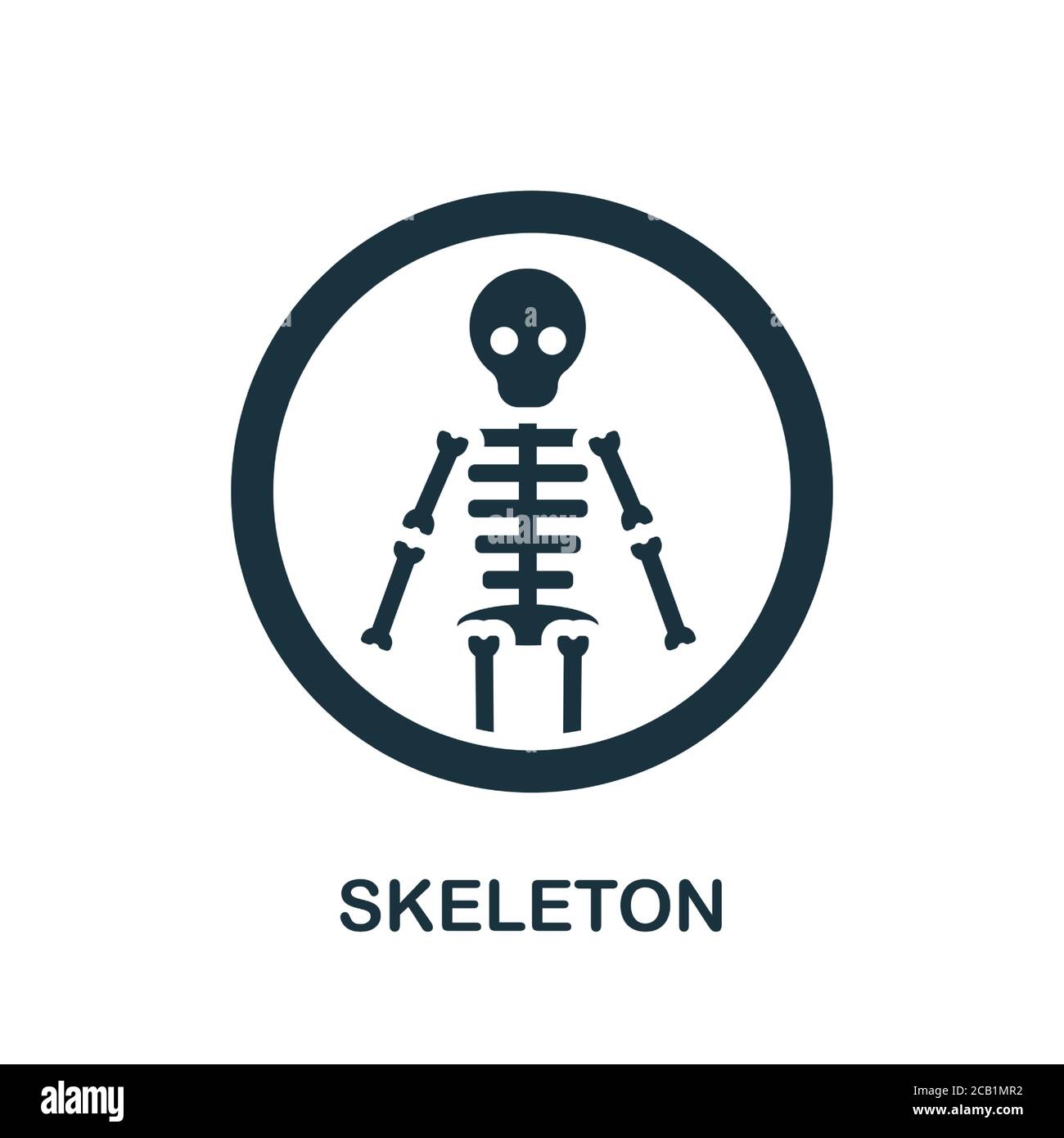 Skelettsymbol. Einfaches Element aus der Sammlung der inneren Organe. Creative Skeleton Icon für Webdesign, Vorlagen, Infografiken und vieles mehr Stock Vektor