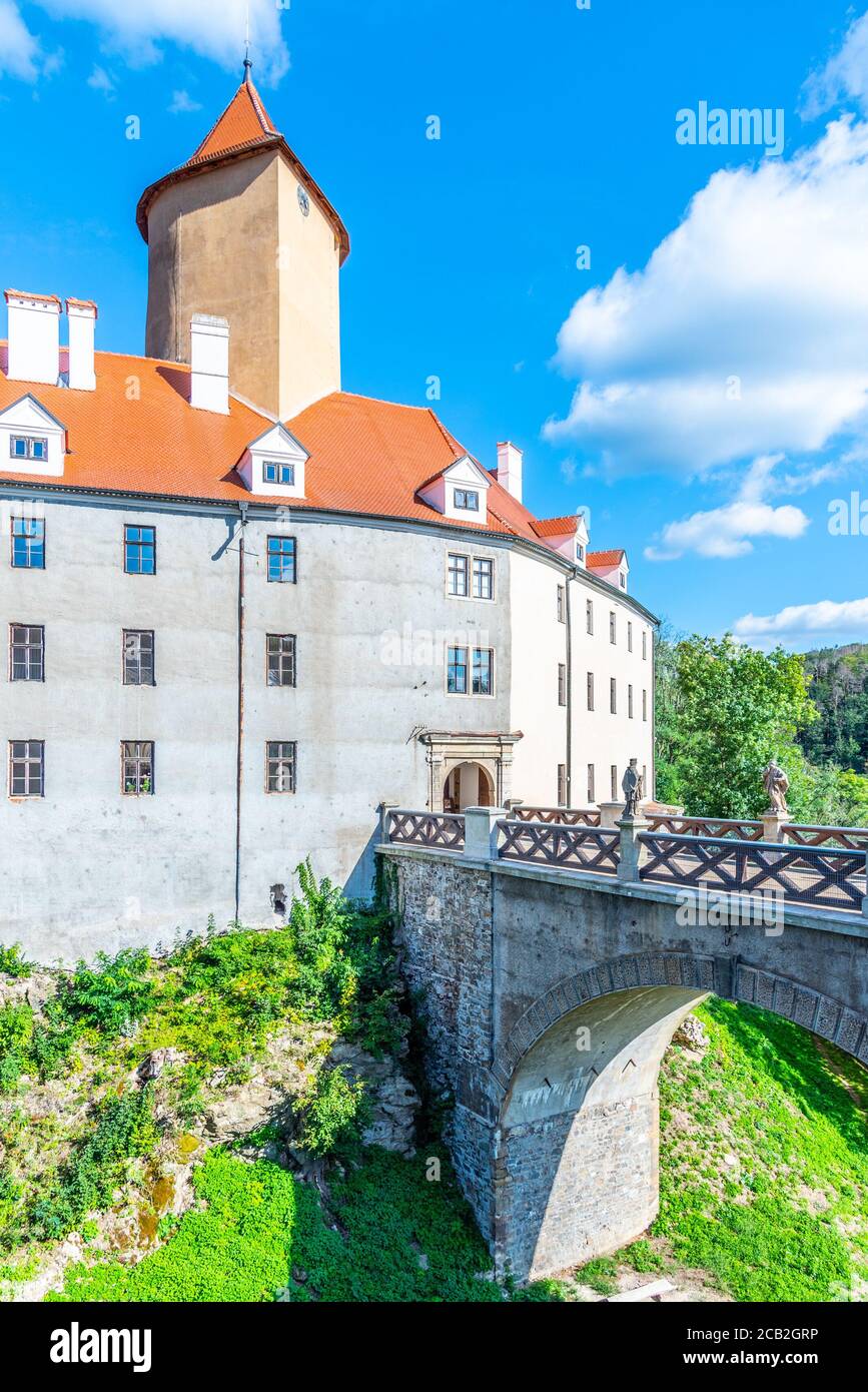 Mittelalterliche Burg Veveri in der Nähe von Brno, Südmähren, Tschechische Republik. Stockfoto
