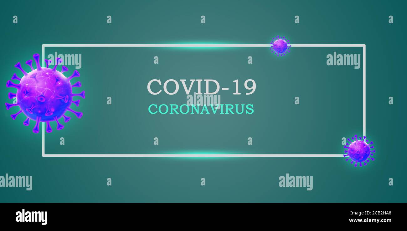 Covid 19 Banner auf rechteckigem Rahmen : Coronavirus Cadre Stockfoto