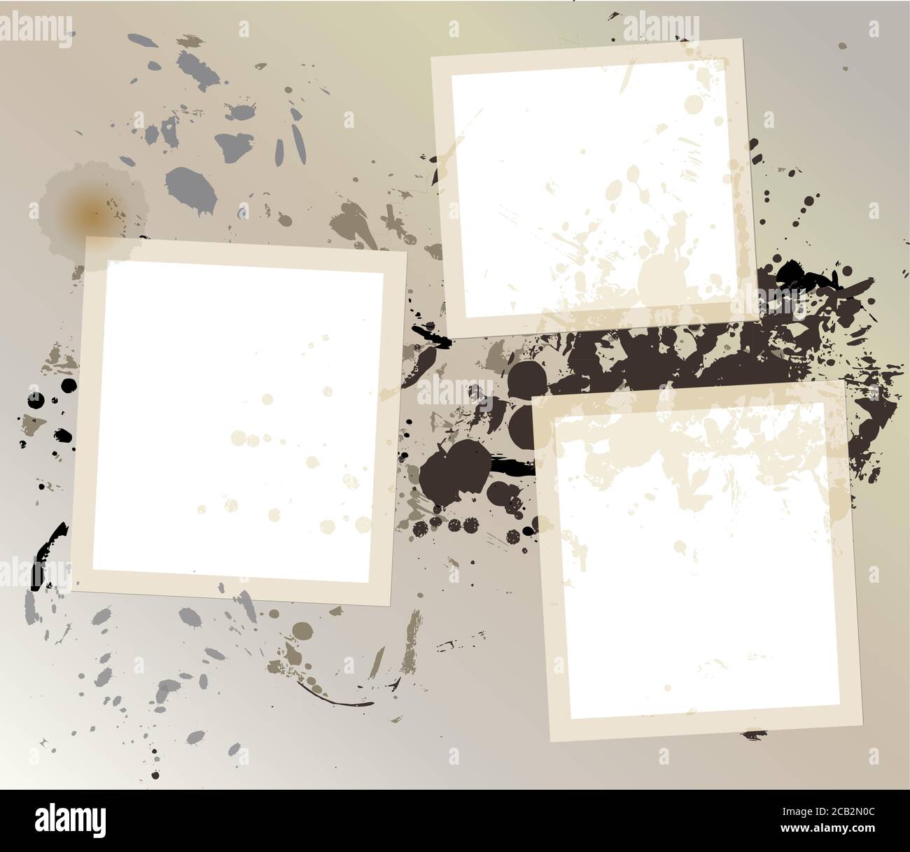 Grungy leere Frames, Vektor, freier Platz für Bilder Stock Vektor