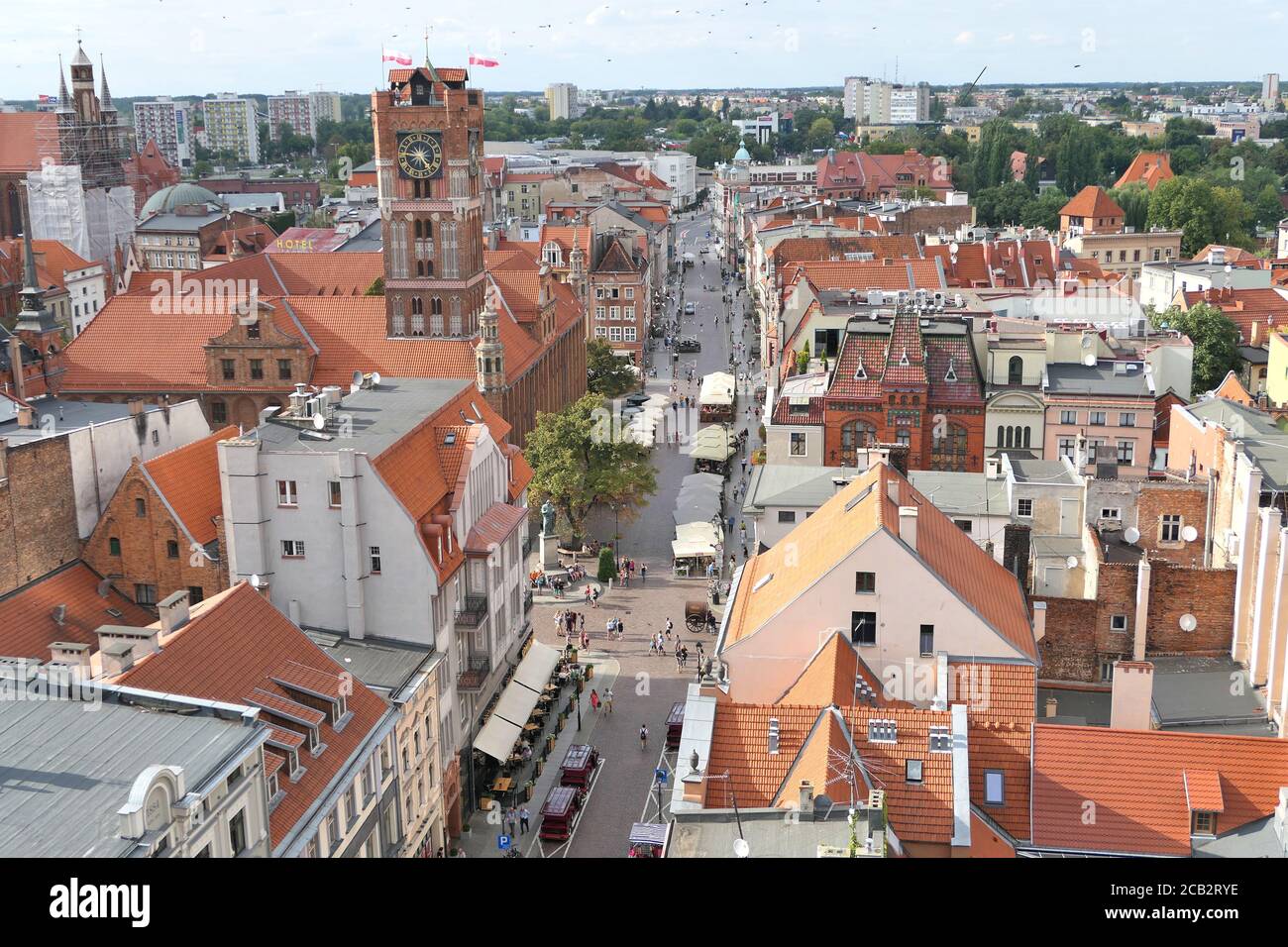 Torun mittelalterliche Altstadt in Polen. Blick von der Dachterrasse auf das UNESCO-Weltkulturerbe Stockfoto