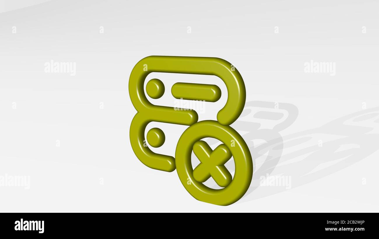 Server entfernen 3D-Symbol wirft Schatten. 3D-Illustration. Daten und Computer Stockfoto