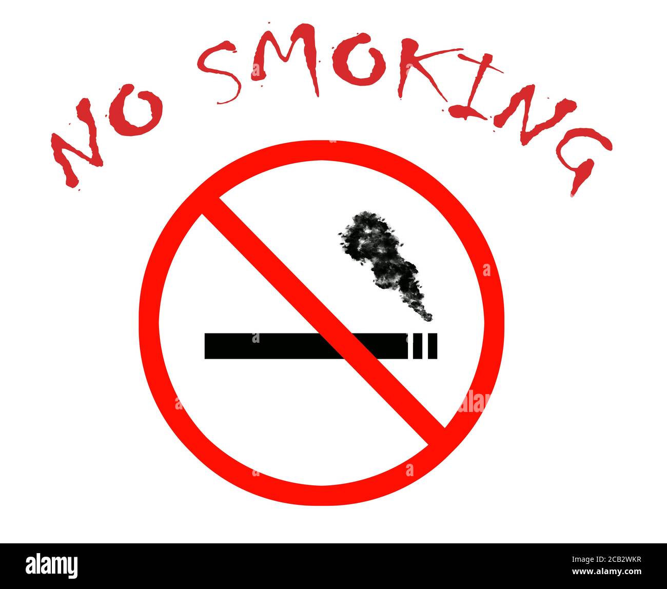 Rauchverbot Symbol auf weiß Stockfoto