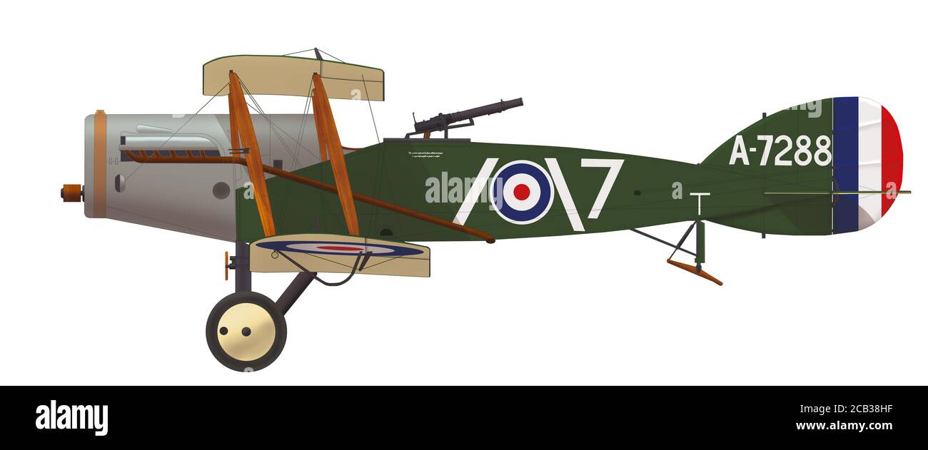 Bristol F.2B Fighter of Pilot Captain Andrew E. McKeever and air Gunner Second Lieutenant Leslie A. Powell of the No. 11 Squadron RFC, November 1917 Stockfoto