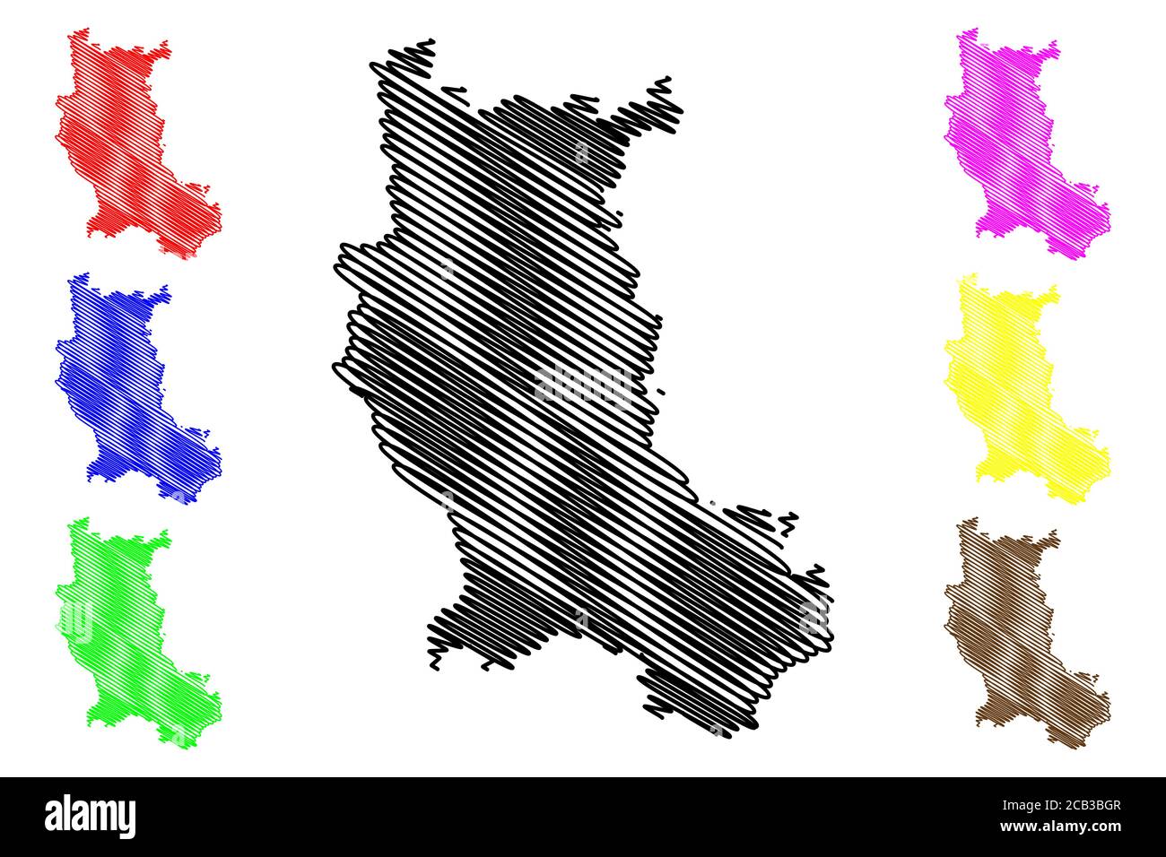 Département Loire (Frankreich, Frankreich, Republik Frankreich, Region Auvergne-Rhone-Alpes, ARA) Karte Vektorgrafik, Skizze Loire Karte Stock Vektor