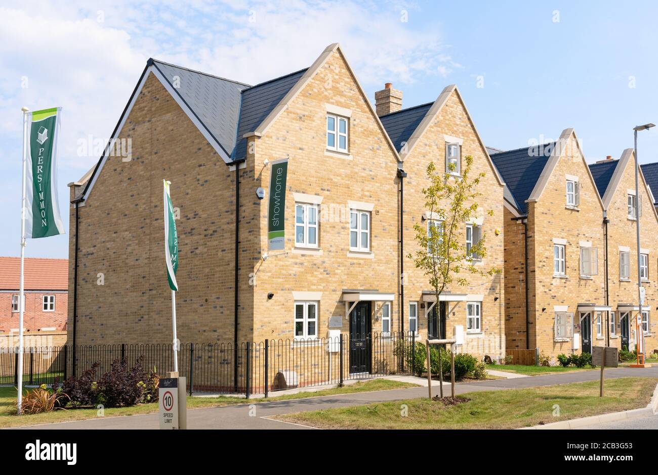 Persimmon Neubau Häuser in der Stortford Fields Wohnsiedlung Entwicklung. Bishop's Stortford, Hertfordshire. England. VEREINIGTES KÖNIGREICH. Stockfoto