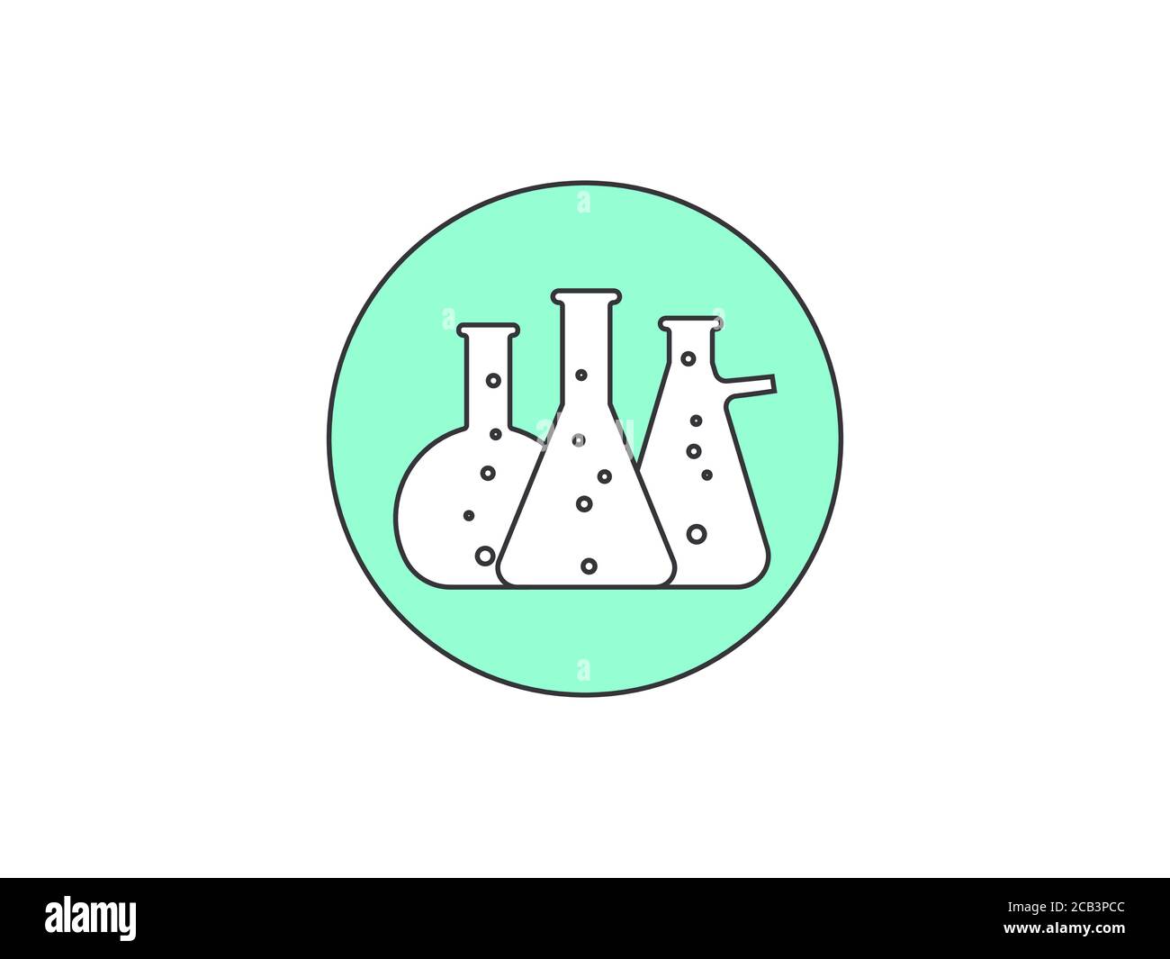 Biologie, Experiment, Flask Icon. Vektorgrafik, flache Ausführung. Stock Vektor