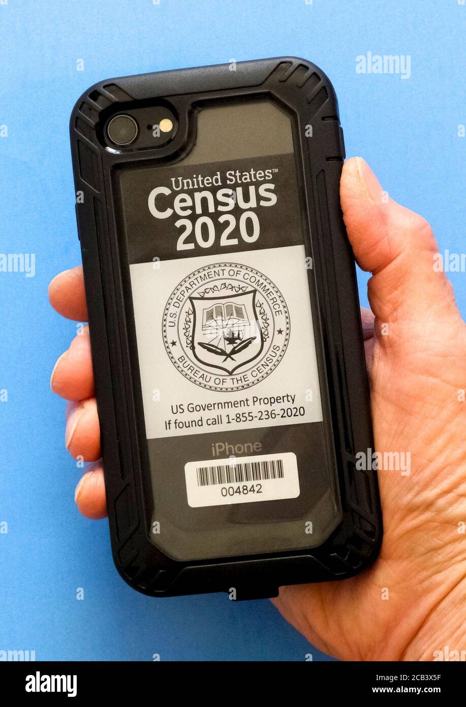Enumerators (Zensus Taker) verwenden Sie ein Regierung Smartphone, um ...