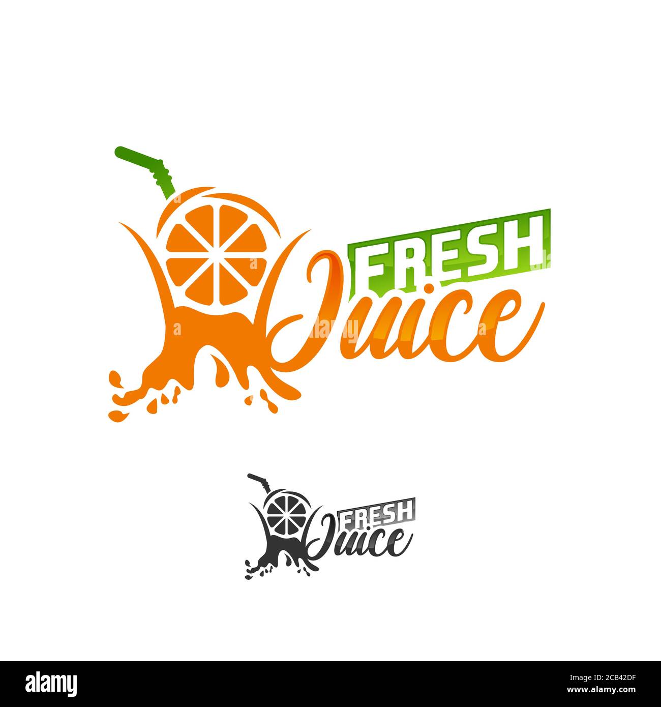 Fresh Juice Logo Designs Vorlage, Orange Juice Logo Vorlage.EPS 10 Stock Vektor