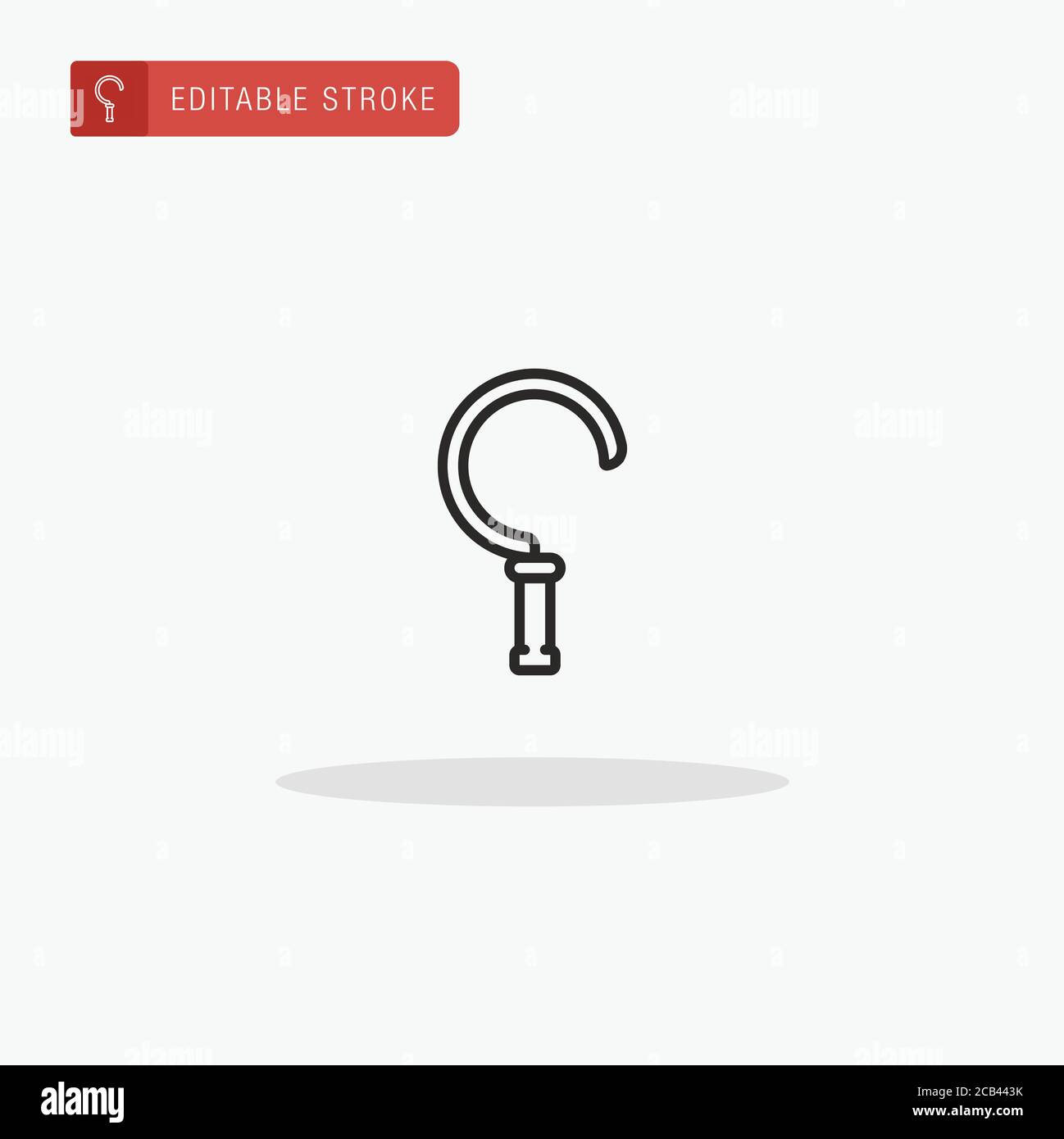 Vektor des Sichelsymbols. Sichelsymbol für die Präsentation. Stock Vektor