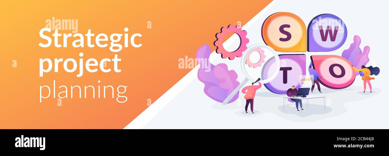 SWOT Analyse Webbanner Konzept. Stock Vektor