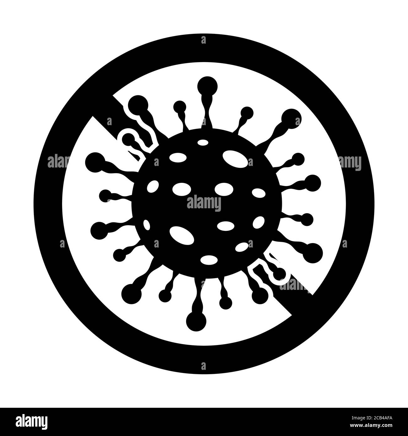 Coronavirus Stopp kein Eintrag Symbol Ausbruch gefährliche Corona Grippe Stamm Pandemie medizinisches Gesundheitsrisiko Konzept Vektor-Illustration Stock Vektor