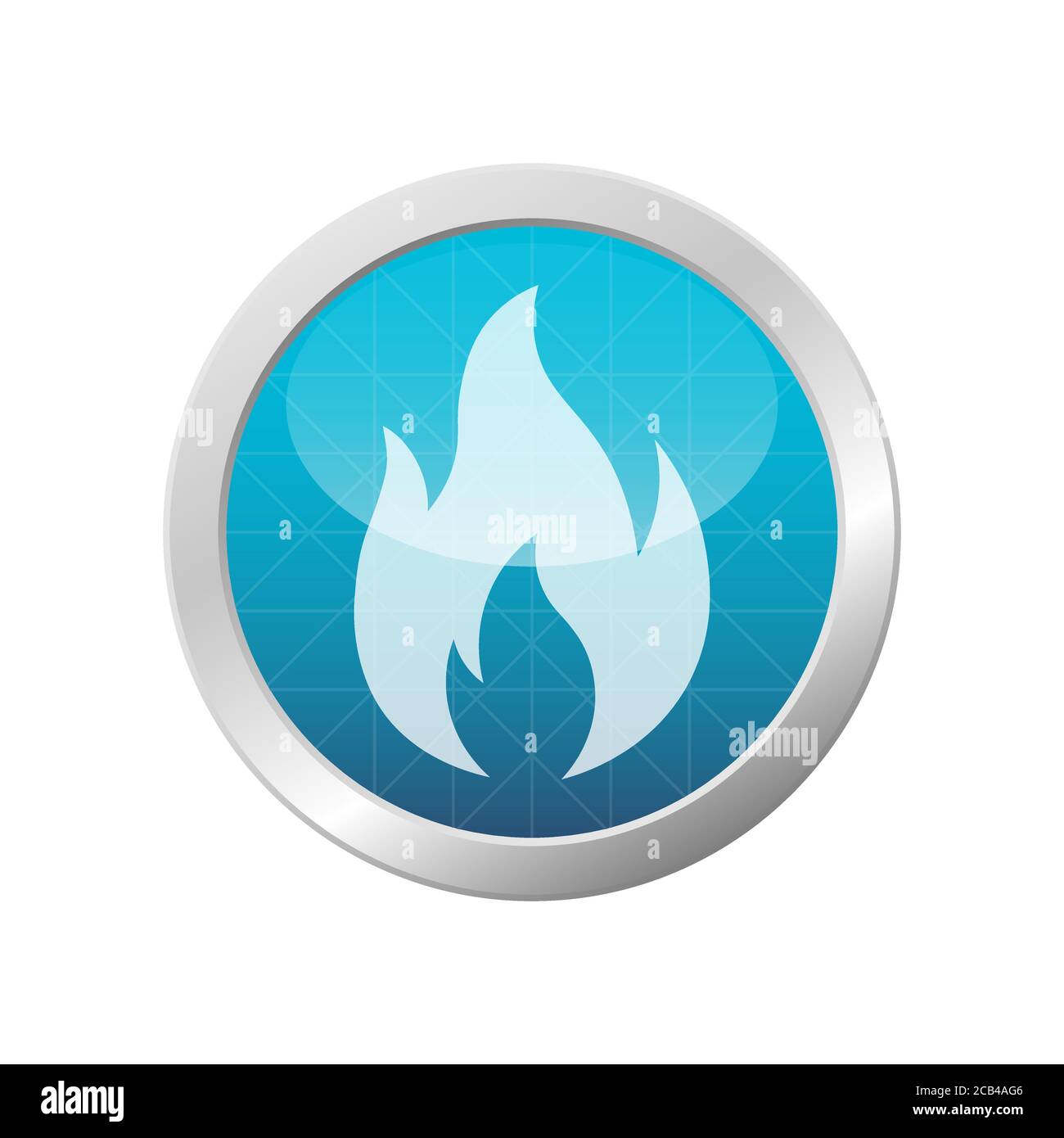 Flames Symbol hellblau glänzend Kreis Feuer Symbol Vektor Illustration Stock Vektor