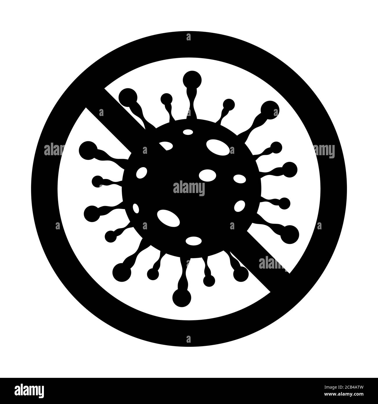 Coronavirus Stopp kein Eintrag Symbol Ausbruch gefährliche Corona Grippe Stamm Pandemie medizinisches Gesundheitsrisiko Konzept Vektor-Illustration Stock Vektor