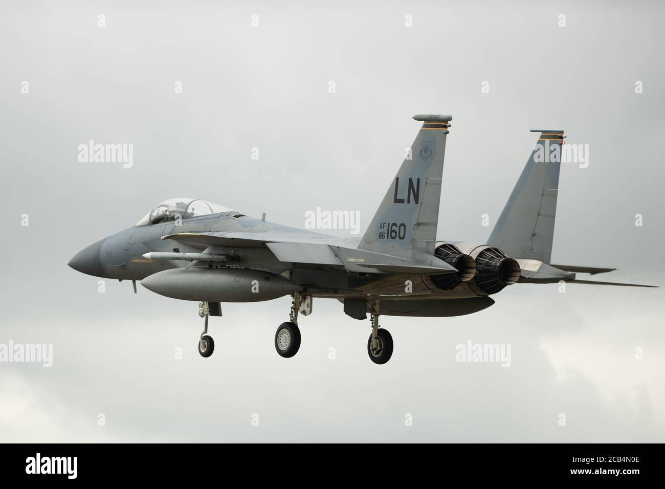 LN AF 86 160 US Air Force McDonnell Douglas F-15C Adler des 493rd Fighter Squadron (Grim Reapers) 48. Fighter Wing nähert sich RAF Lakenheath an. Donnerstag, 16. Juli 2020. (Quelle: Jon Hobley, Mi News) Stockfoto