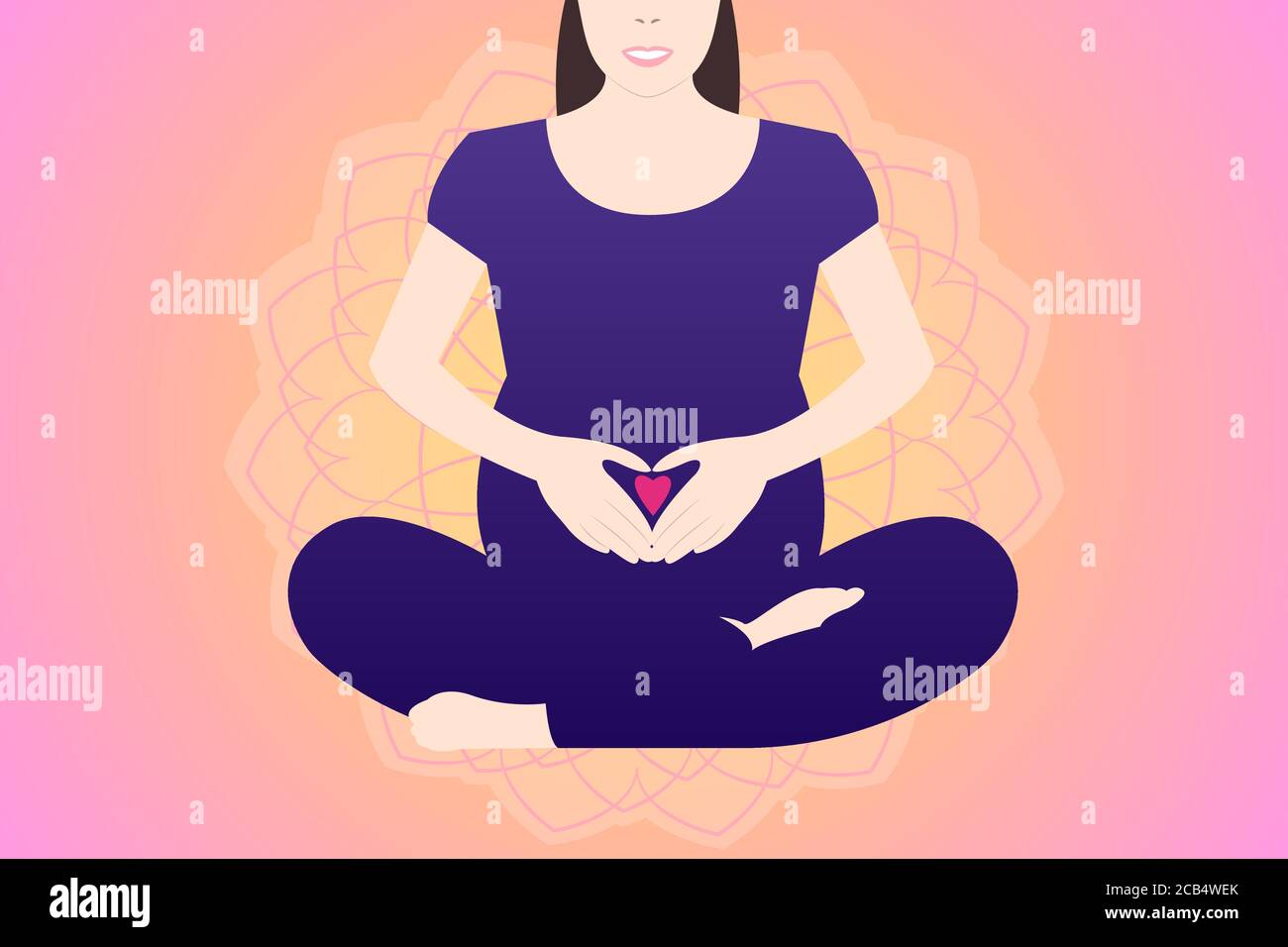 Schwangere Yoga Vektor-Illustration für Plakate und Banner in flach Stil Stock Vektor