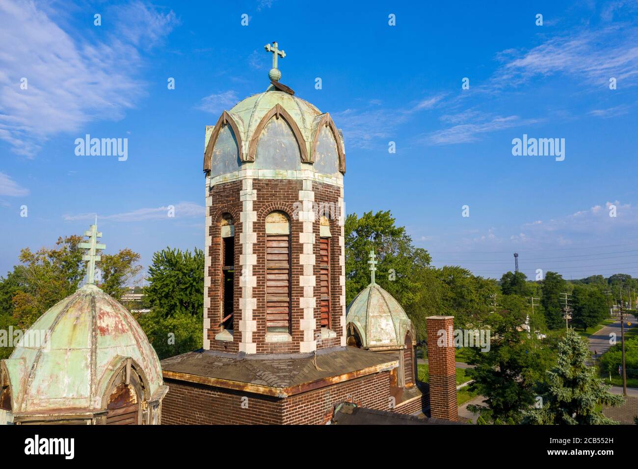 Detroit, Michigan - die Szent Janos Orthodoxe Kirche diente Zehntausende von ungarischen Immigranten, die sich in der Delray Nachbarschaft. Die Churc Stockfoto