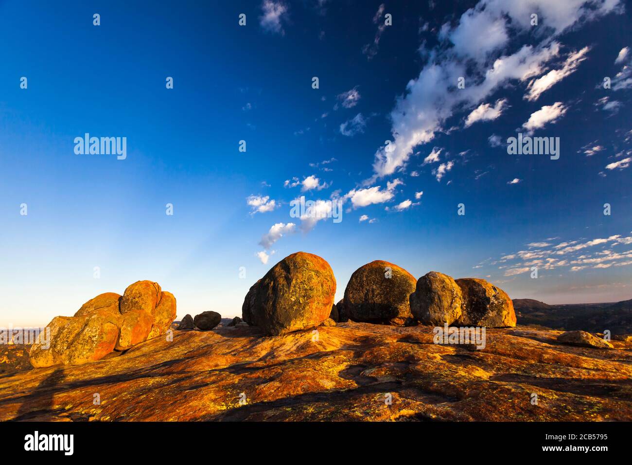 Matobo Hügel, dramatische natürliche Felsformationen, auf dem Hügel 'World's View', Matobo Nationalpark, Bulawayo, Matabeleland Süd, Simbabwe, Afrika Stockfoto