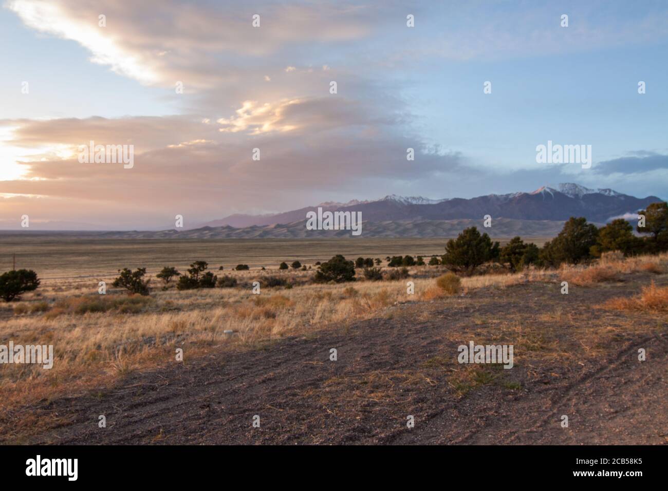 Sonnenuntergang auf dem Sangre de Christos Stockfoto