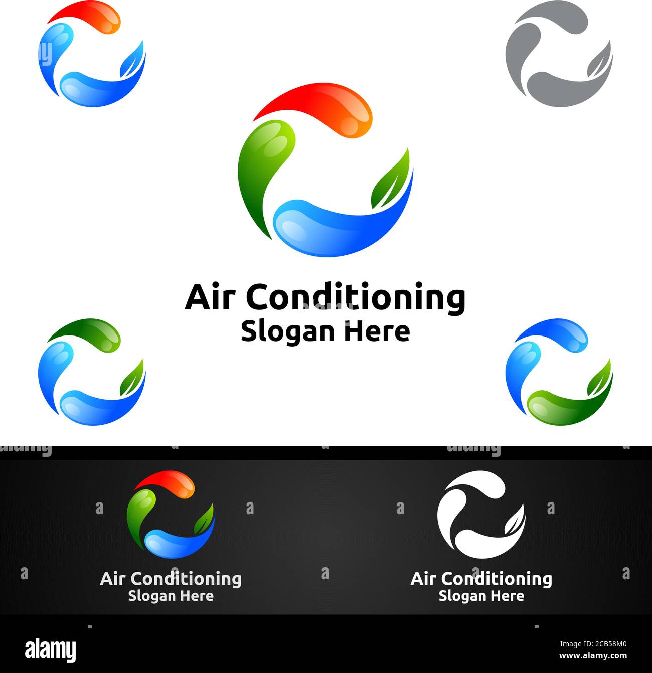Klimaanlage und Heizung Dienstleistungen Logo Design Stock Vektor