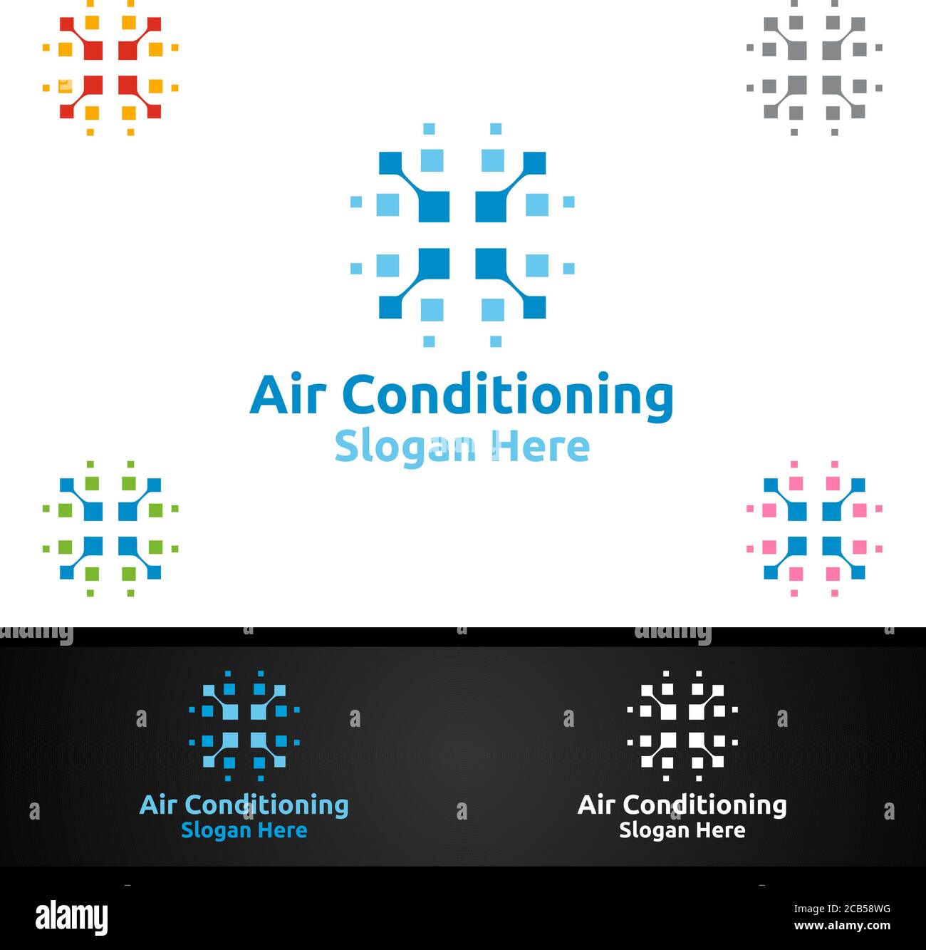 Klimaanlage und Heizung Dienstleistungen Logo Design Stock Vektor