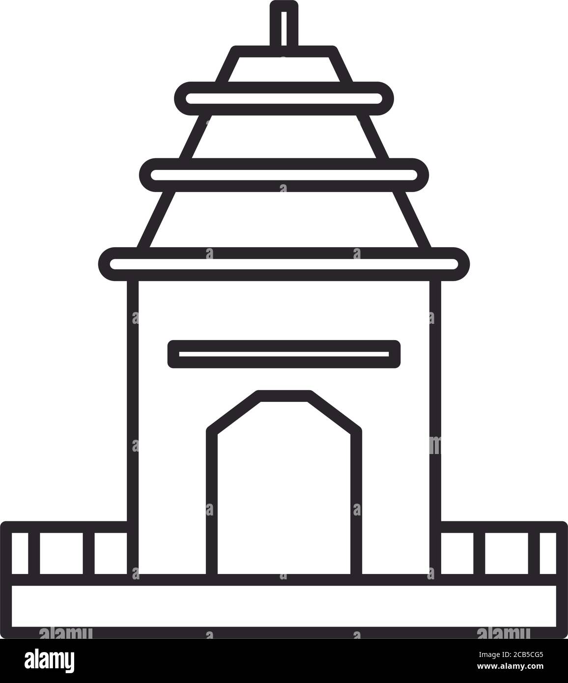 navratri Tempel ratha yatra Linie Stil Symbol Vektor Illustration Design Stock Vektor