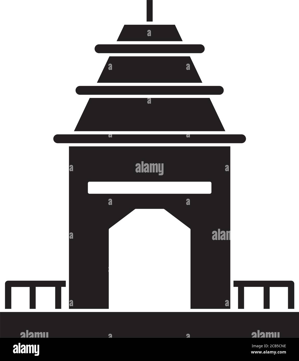 navratri Tempel ratha yatra Silhouette Stil Symbol Vektor Illustration Design Stock Vektor
