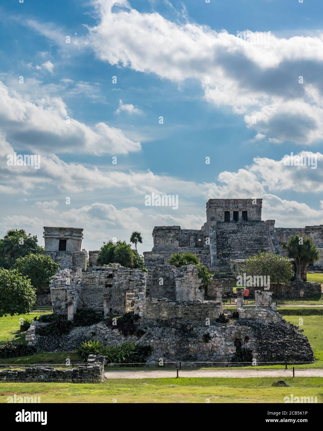 El Castillo oder das Schloss ist der größte Tempel in den Ruinen der Maya-Stadt Tulum an der Küste der Karibik. Tulum National Park, Qui Stockfoto