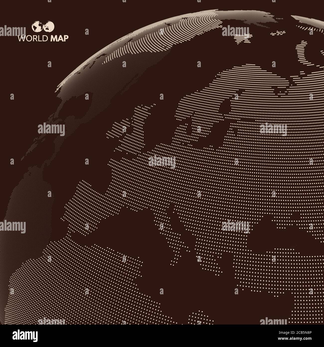 Afrika und Europa. Earth Globus. Global Business Marketing Konzept. Gepunktete Stil. Design für Bildung, Wissenschaft, Web Präsentationen. Stock Vektor