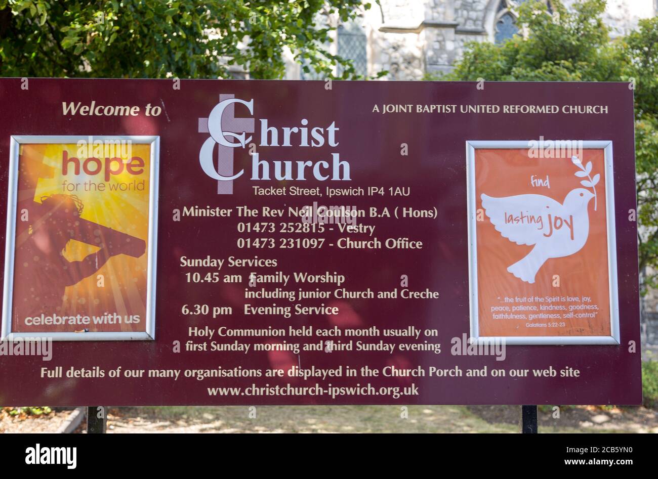 Christ Church Baptist United Reformierte Kirche, Tacket Street, Ipswich, Suffolk, England, Großbritannien Stockfoto
