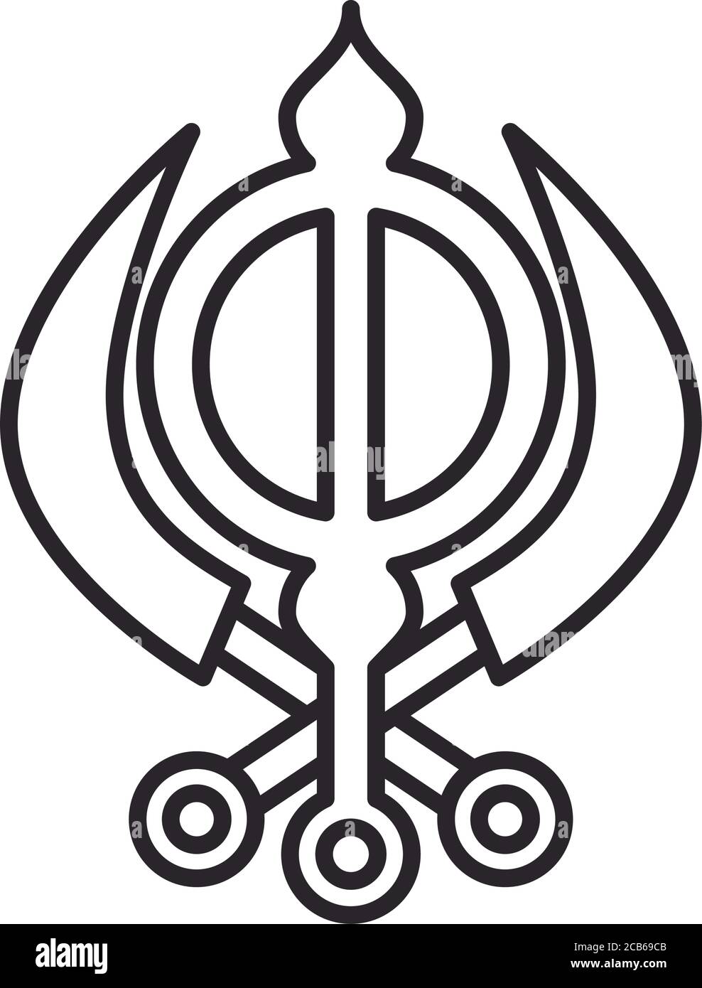 navratri sikhism Linie Stil Symbol Vektor Illustration Design Stock Vektor