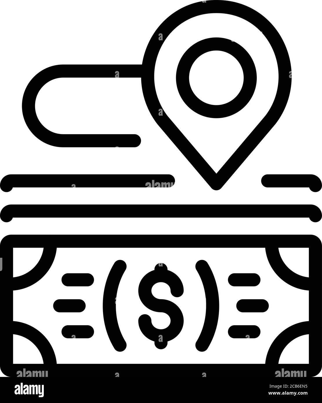 Symbol für die Lage des Geldes, Umrissstil Stock Vektor