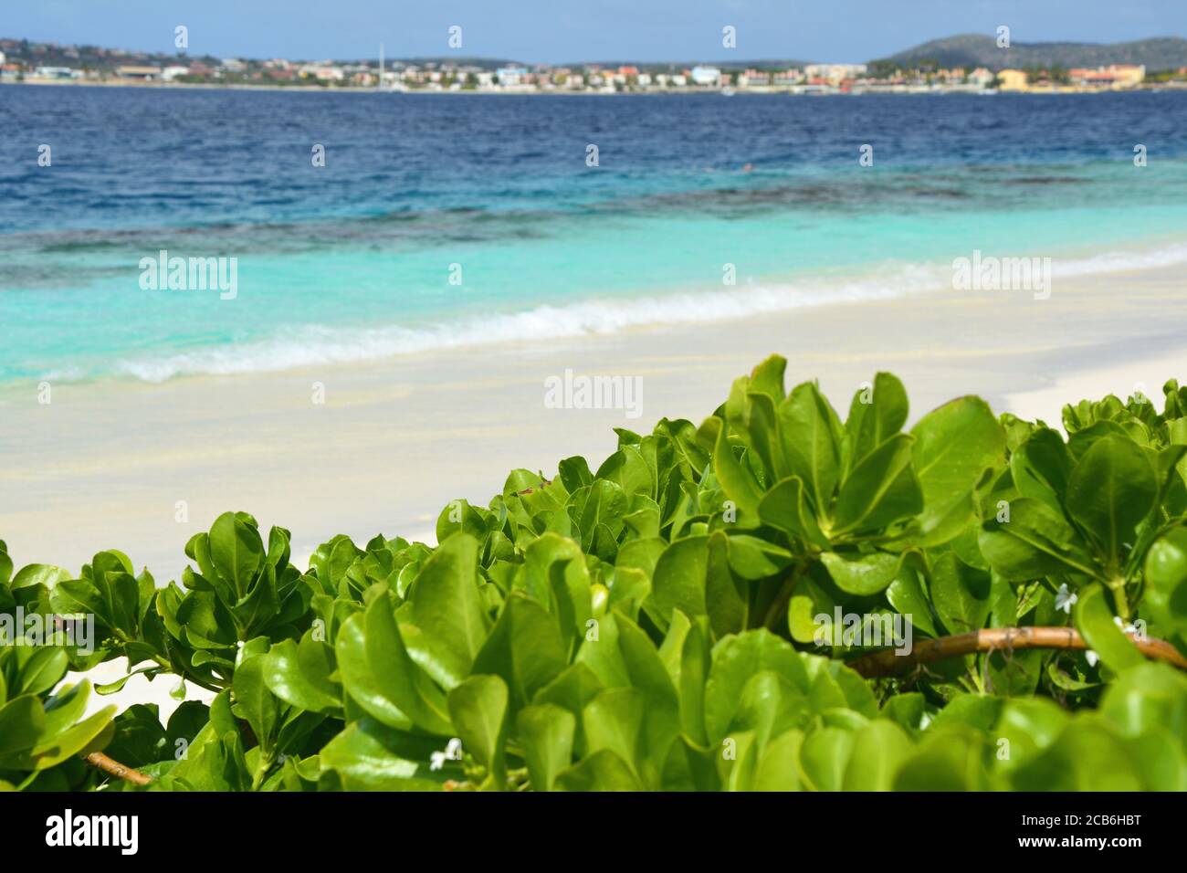 Strand auf Klein Bonaire Insel, Niederländische Antillen, Karibik. Stockfoto