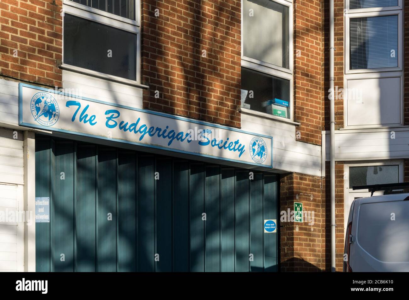 Hauptsitz der Budgerigar Society, Spring Lane, Northampton, Großbritannien. Stockfoto