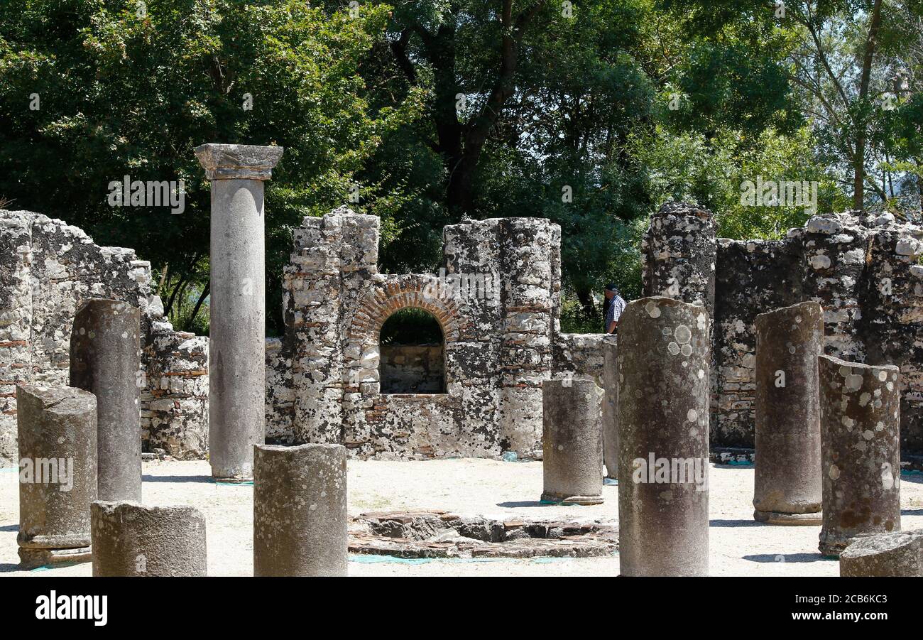 Alte Baptisterium in Butrint Albanien Stockfoto